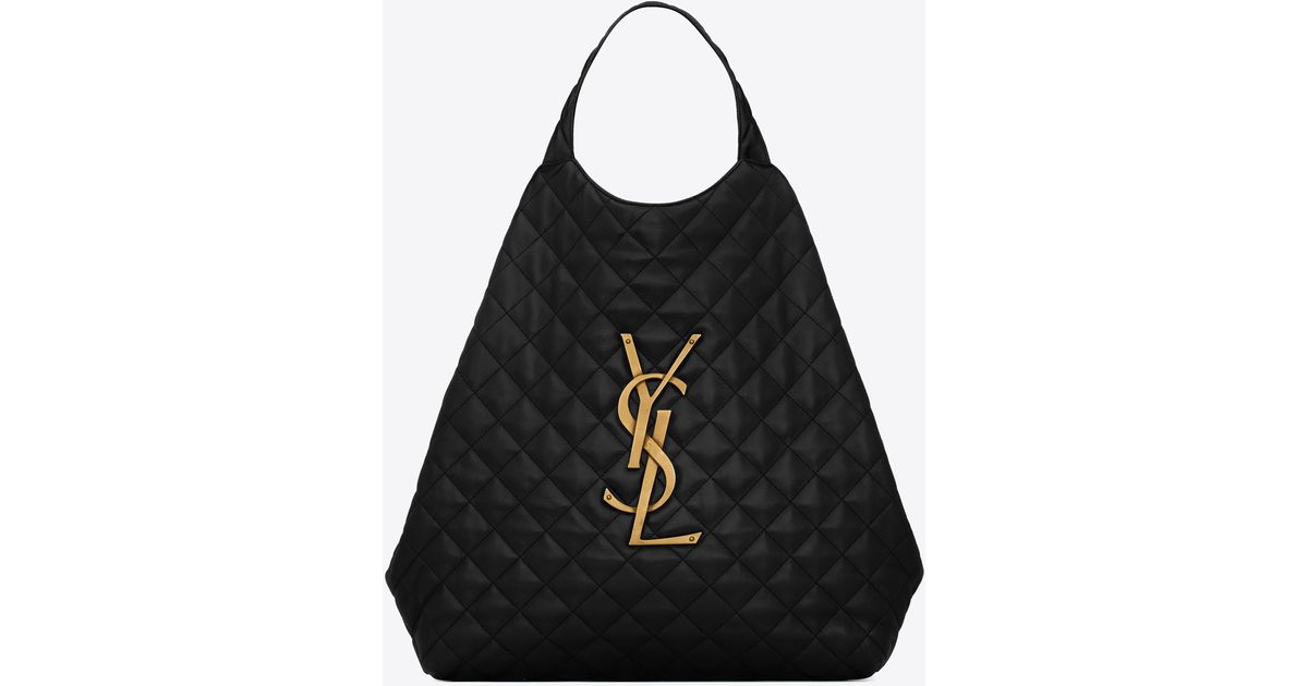 Saint Laurent Icare Maxi Shopping Bag In Quilted Lambskin in Black ...