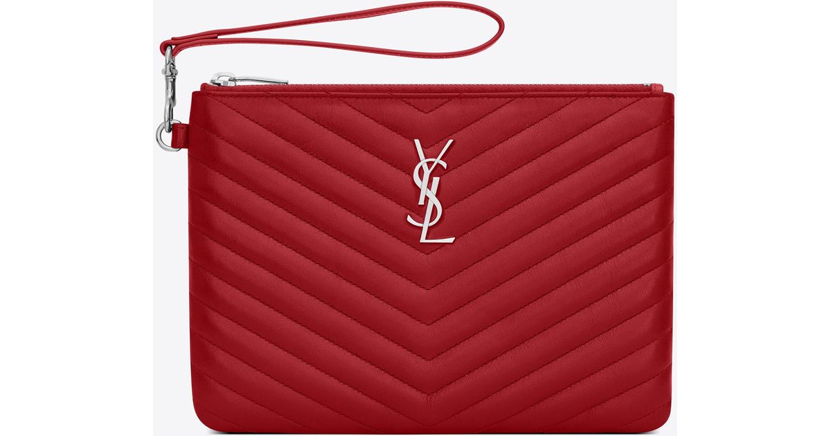 monogram a5 pouch in matelassé leather