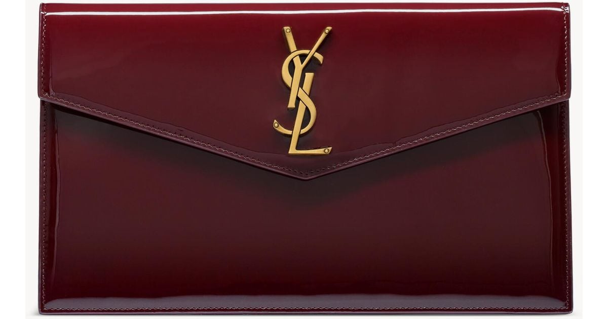 Saint Laurent Dark Red Evening Bag Saint Laurent Envelope Patent