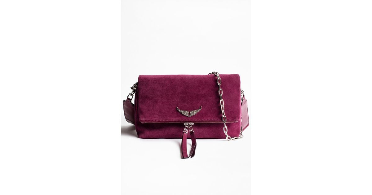 Zadig & Voltaire Rocky Suede Patent Bag in Red Lyst