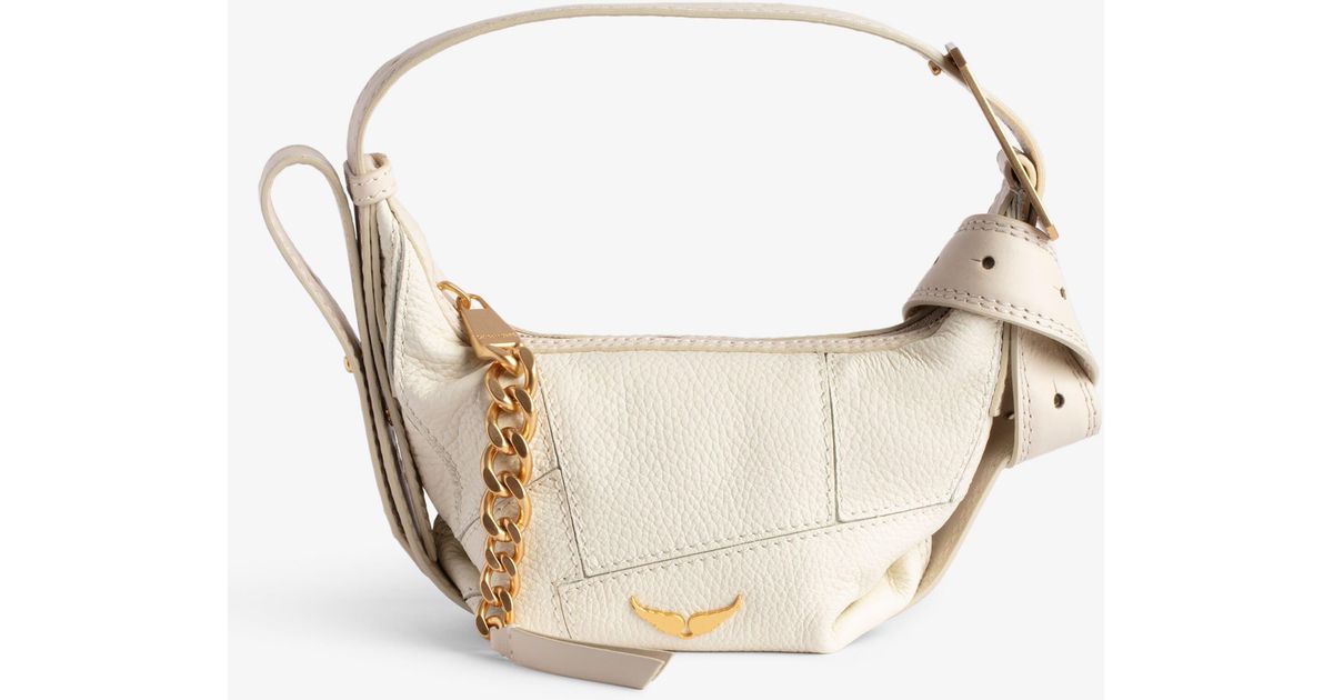 Zadig & Voltaire Le Cecilia Xs Grained Leather Patchwork Bag in White