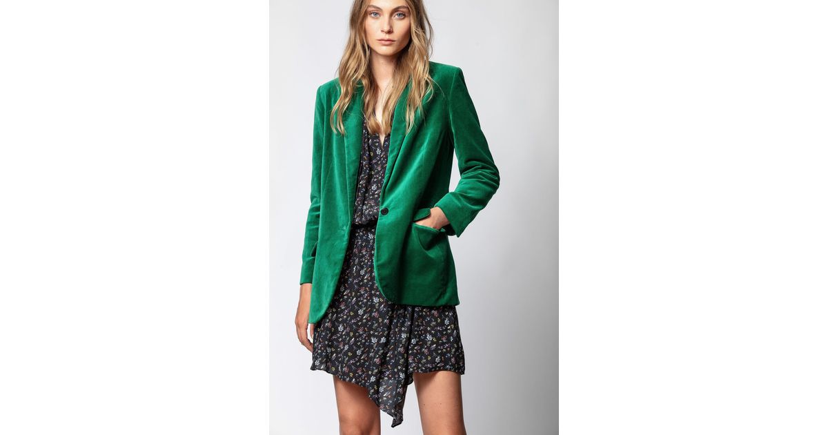 Zadig & Voltaire Velvet Viva Velours Jacket in Green Lyst
