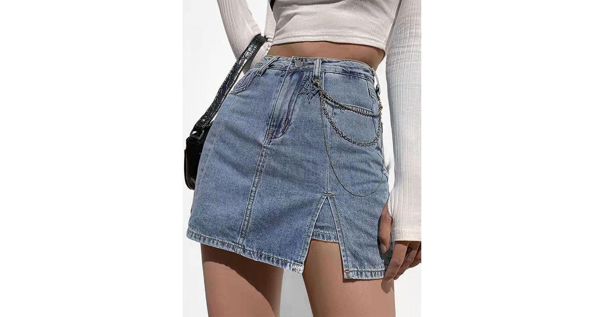 XXL Zipper Denim Mini Skirt - Men - OBSOLETES DO NOT TOUCH