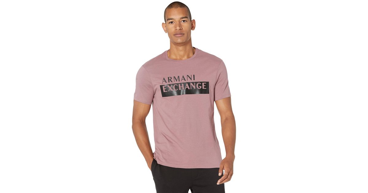 Armani Exchange Logo Tee in Red for Men | Lyst