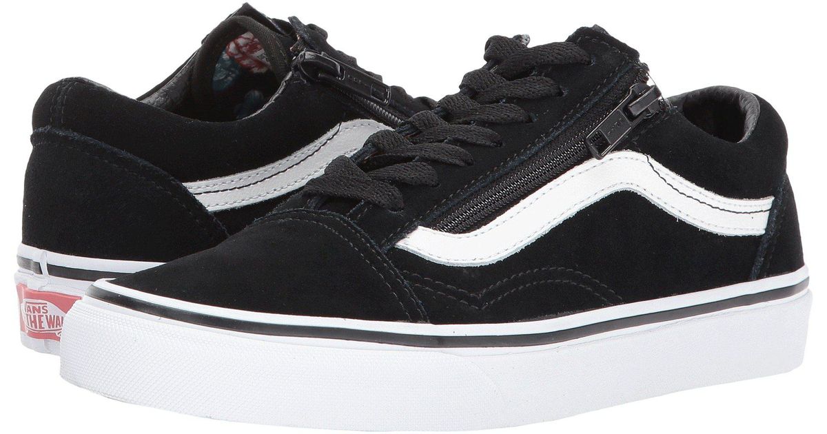 Vans Leather Old Skool Zip ((winter Bloom) Black/white) Lace Up Casual  Shoes for Men | Lyst