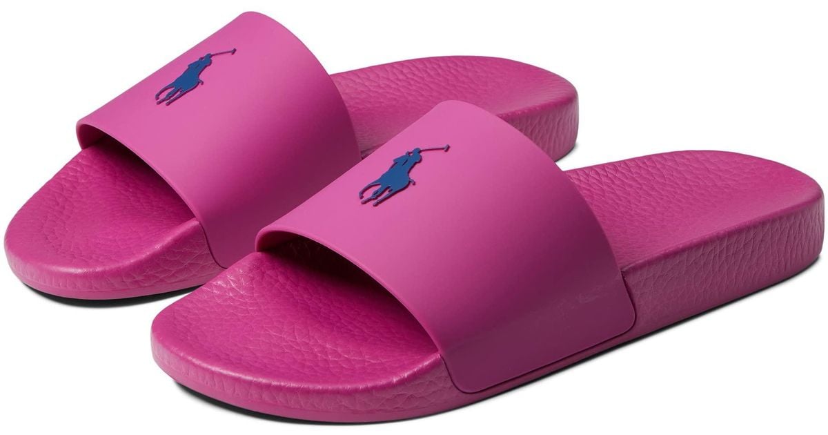 Polo Ralph Lauren Synthetic Polo Slide Sandal in Vivid Pink,Light Navy (Pink) for Men Lyst
