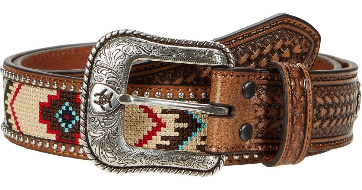 Ariat Leather Aztec Embroidery Belt for Men Lyst
