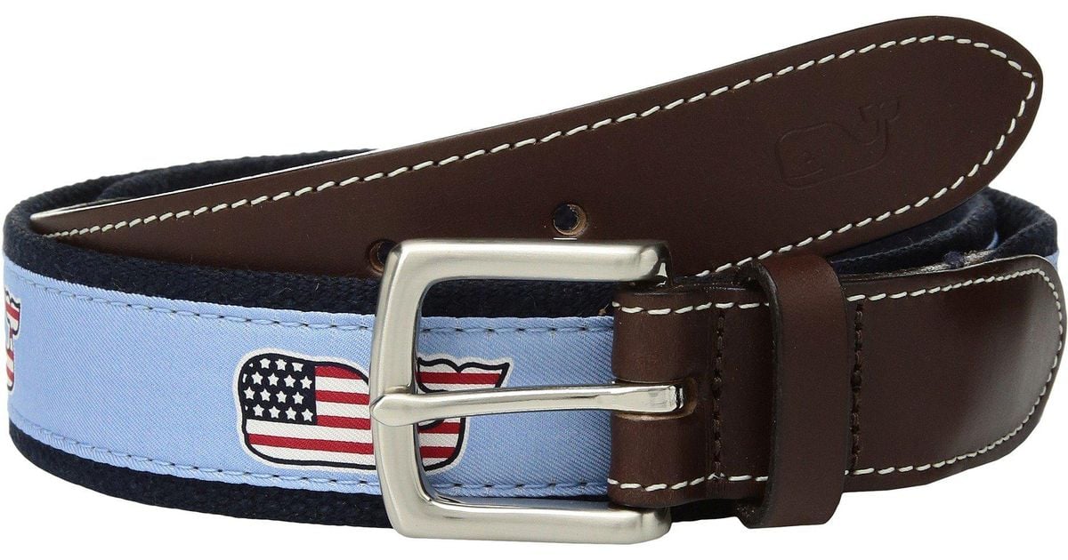 Vineyard Vines Flag Whale Canvas Club Belt in Blue for Men | Lyst