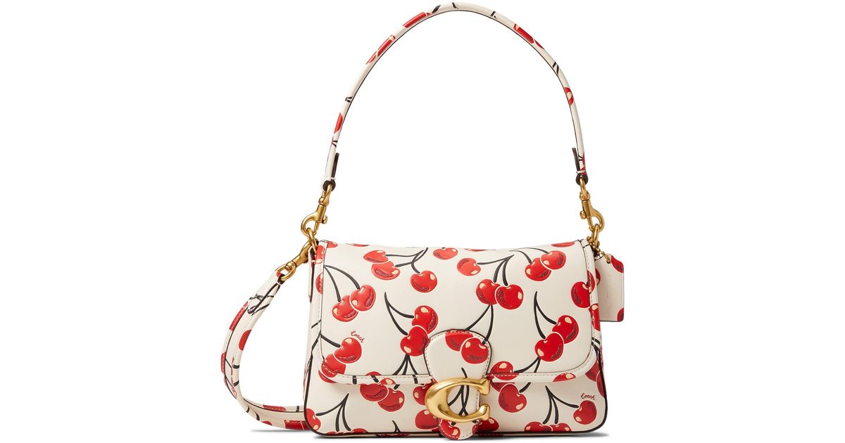 COACH Leather Cherry Print Soft Tabby Shoulder Bag in White Lyst