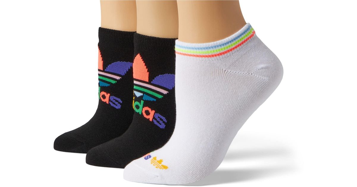 adidas Originals Synthetic Pride 3pack No Show Socks in Black Lyst