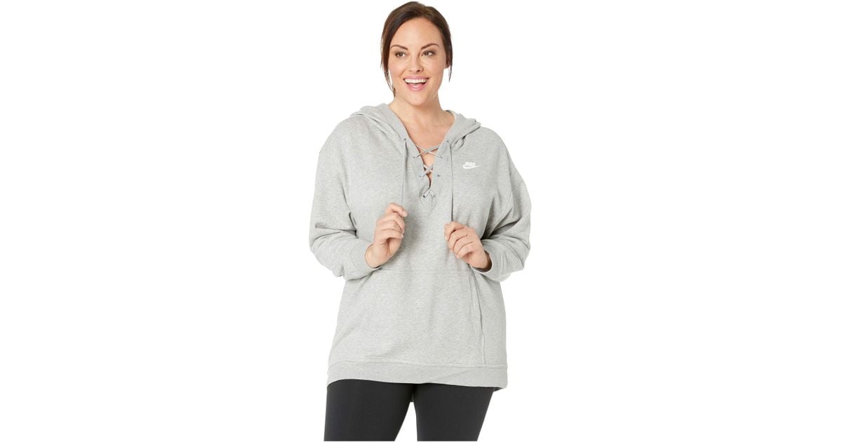 nike club lace up hoodie
