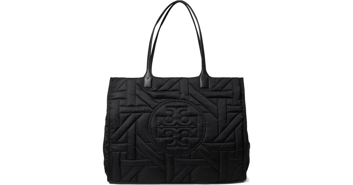 Tory Burch Ella Basket Weave Tote in Black Lyst