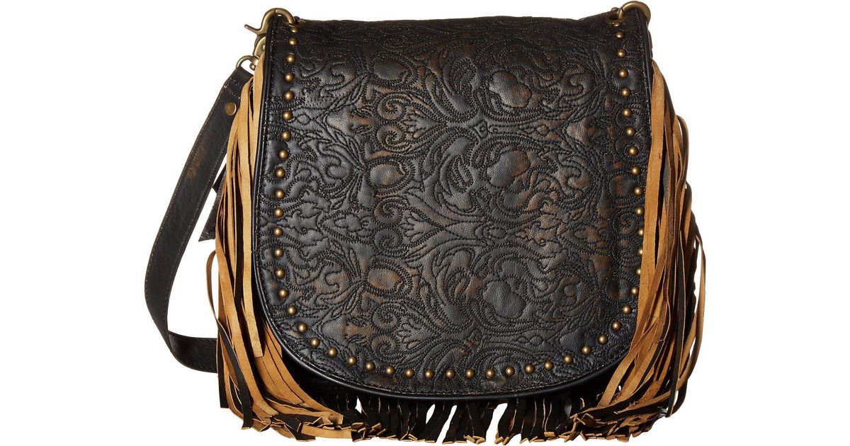 Lyst Scully Sophia Fringe Handbag In Brown