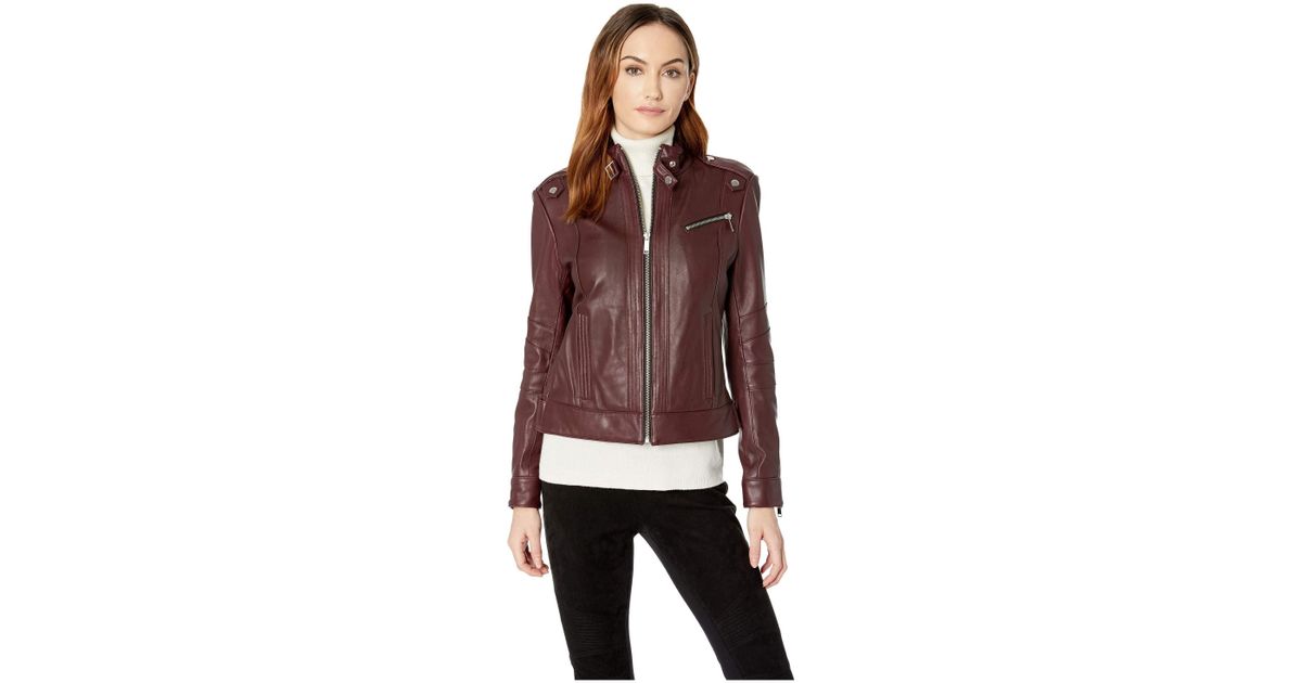 Marc New York Leather Rego Smooth Lamb Moto Jacket Bordeaux Marc New York Leather Rego Smooth Lamb