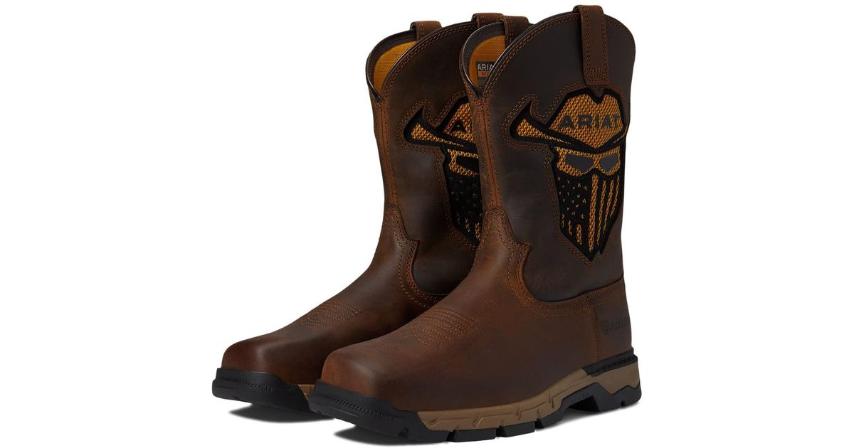 Ariat Leather Rebar Flex Western Venttek Incognito Work Boot in Bronze ...