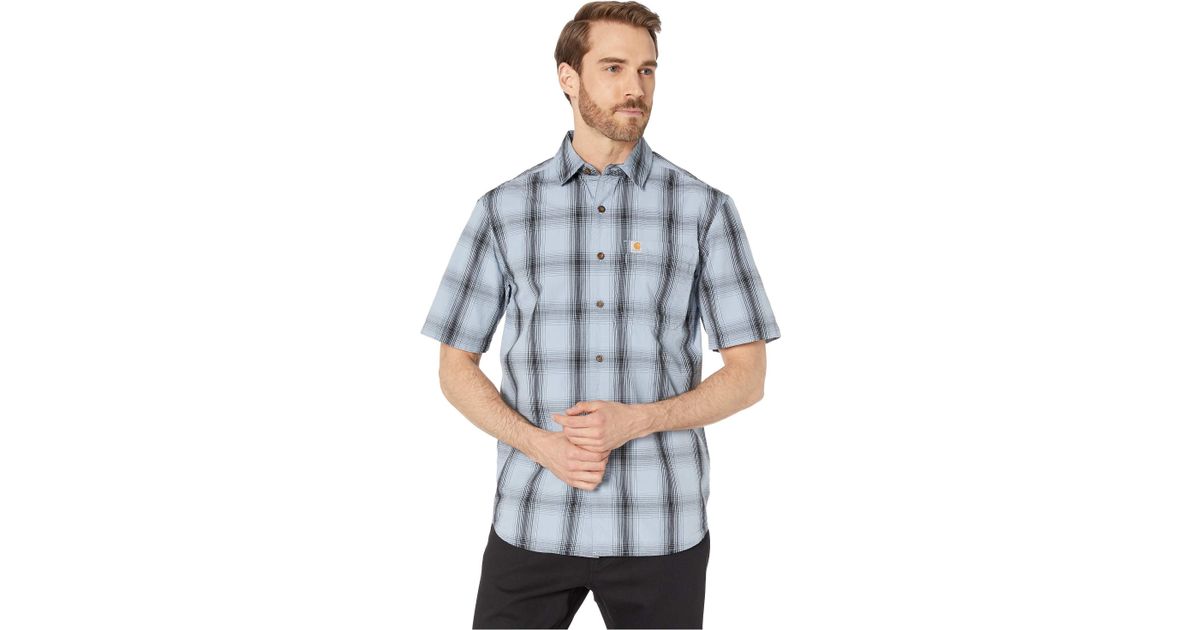 Carhartt Men/'s Essential Plaid Open-Collar Short Sleeve Button-Down Shirt SMALL