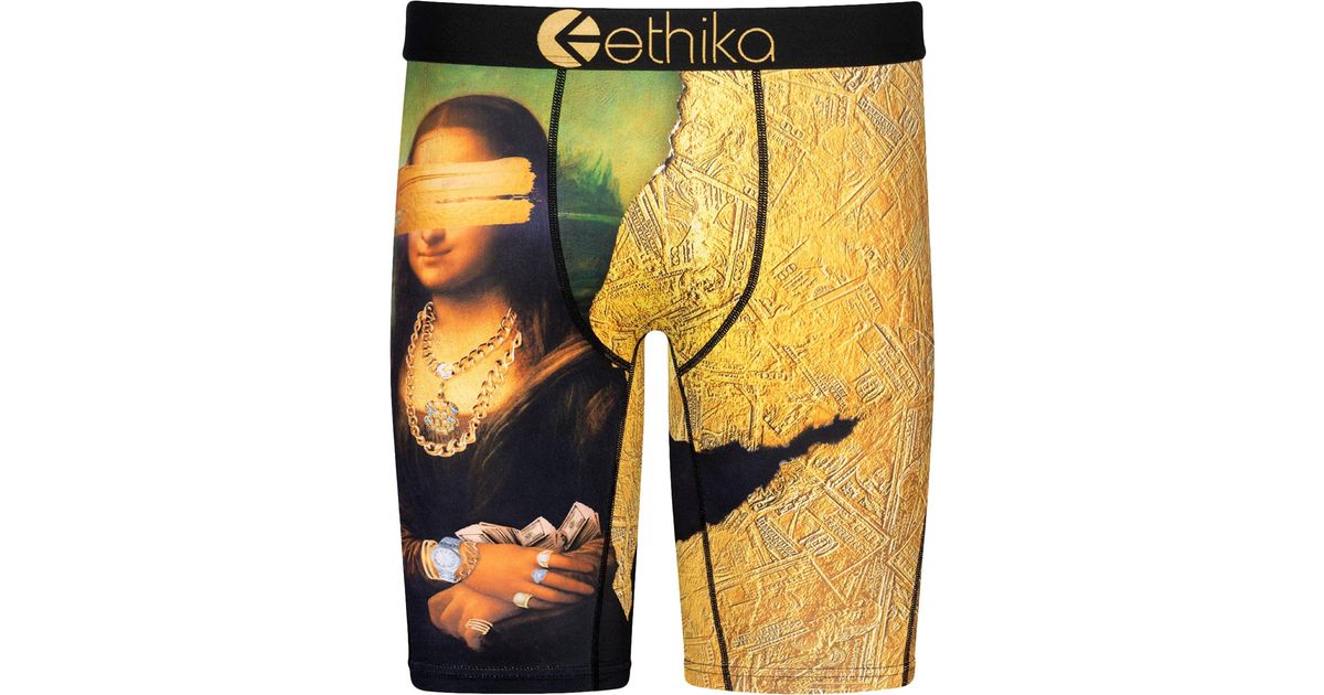 Sous-Vêtements Ethika Vale Yellow - Boxer Fuselé Homme | 90% Polyester, 10% Élasthanne | Taille L