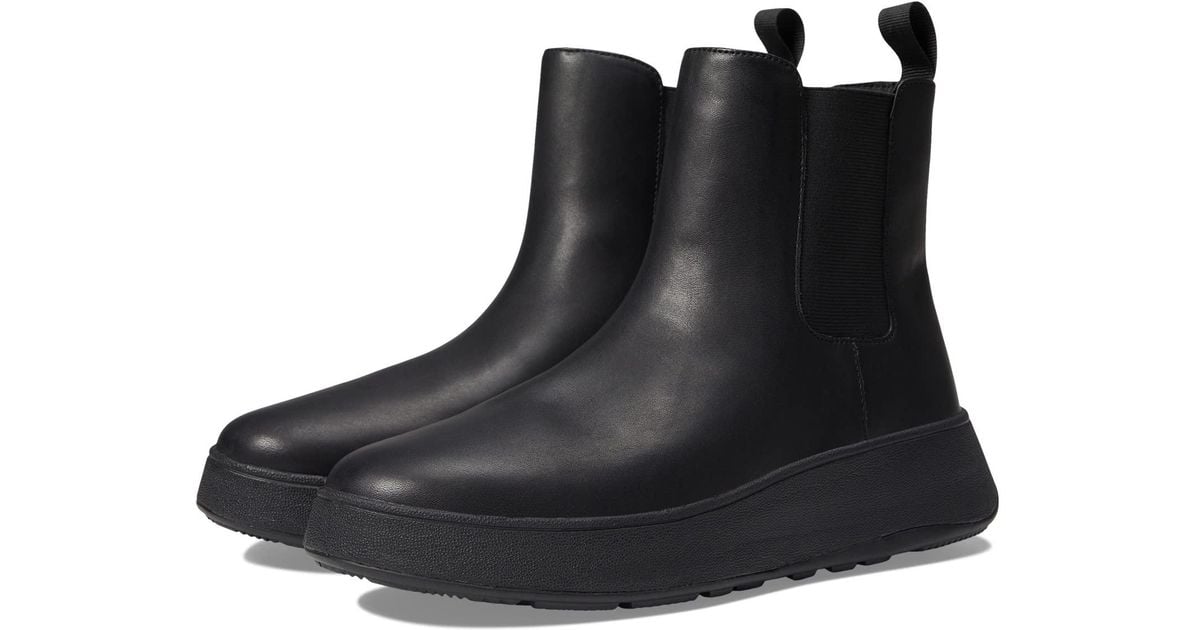 Fitflop Fmode Leather Flatform Chelsea Boots in Black Lyst