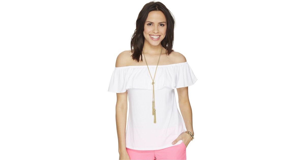 Lilly Pulitzer Cotton La Fortuna Top in White Lyst