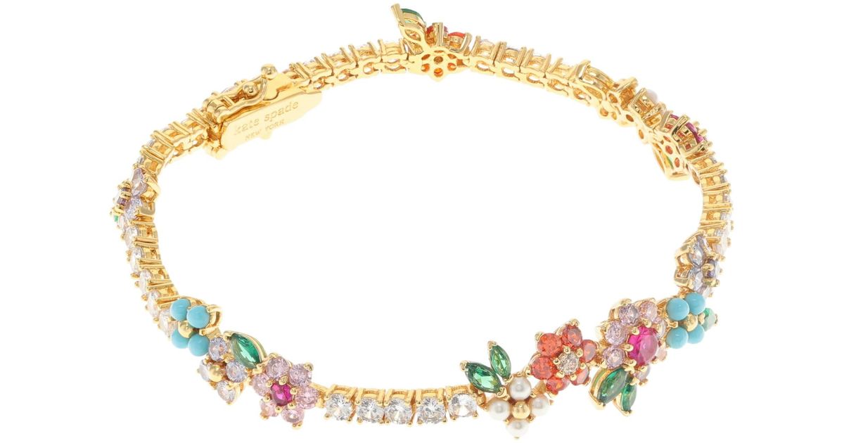 Kate Spade Synthetic New Bloom Tennis Bracelet in Metallic Lyst