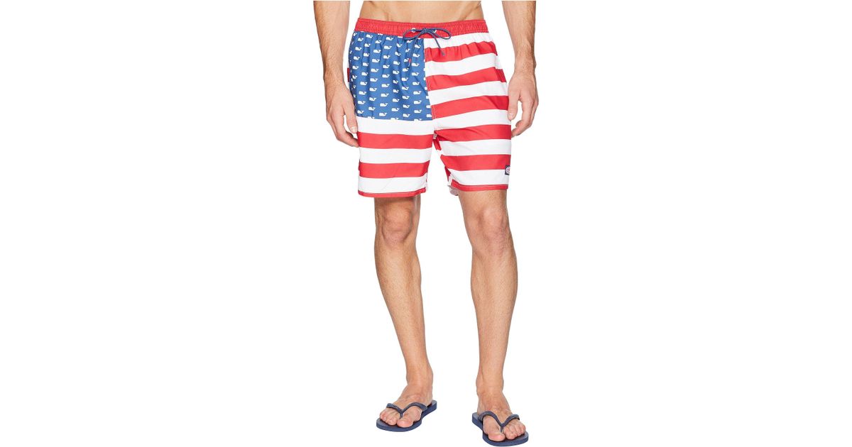 vineyard vines american flag swim trunks