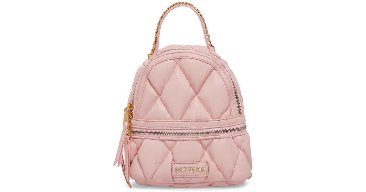 Steve Madden Quelle Diamond Puff Quilt Mini Backpack in Pink | Lyst