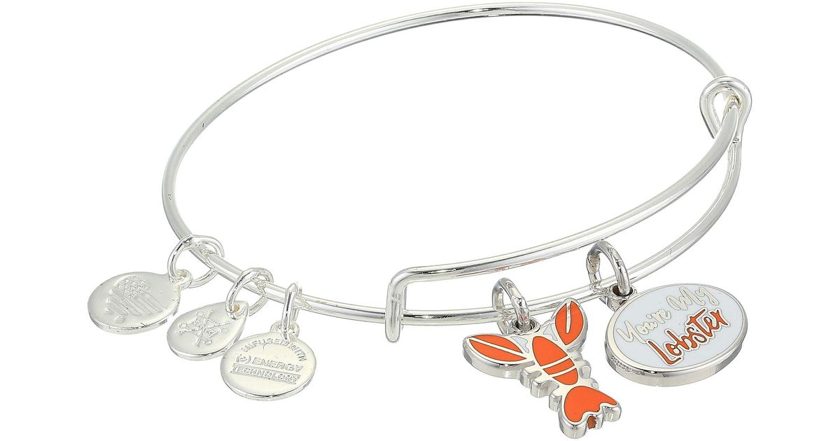 Alex And Ani Friends You Re My Lobster Duo Charm Bangle In Metallic Lyst