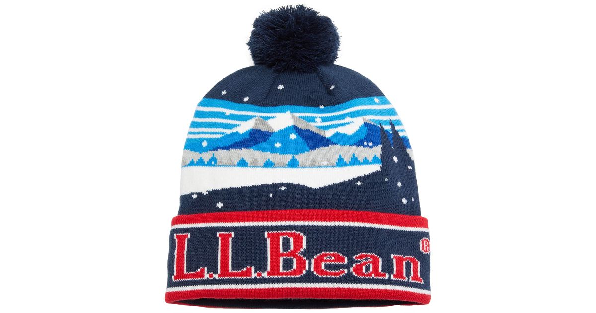 L.L. Bean Katahdin Pom Hat in Blue Lyst