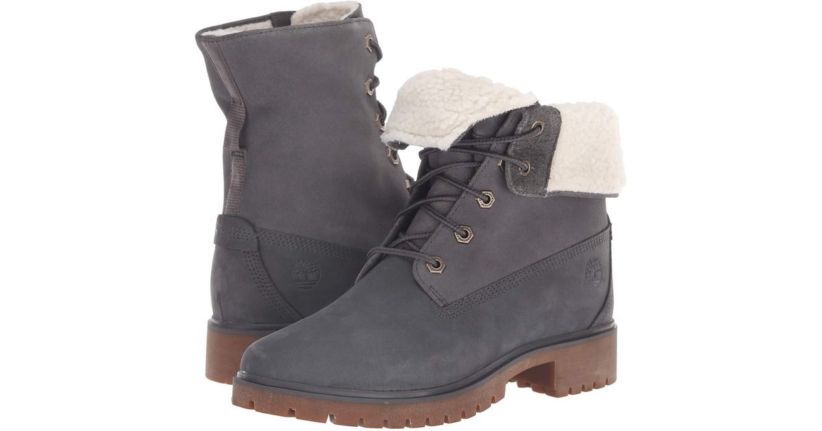 timberland jayne teddy fleece fold down waterproof boot