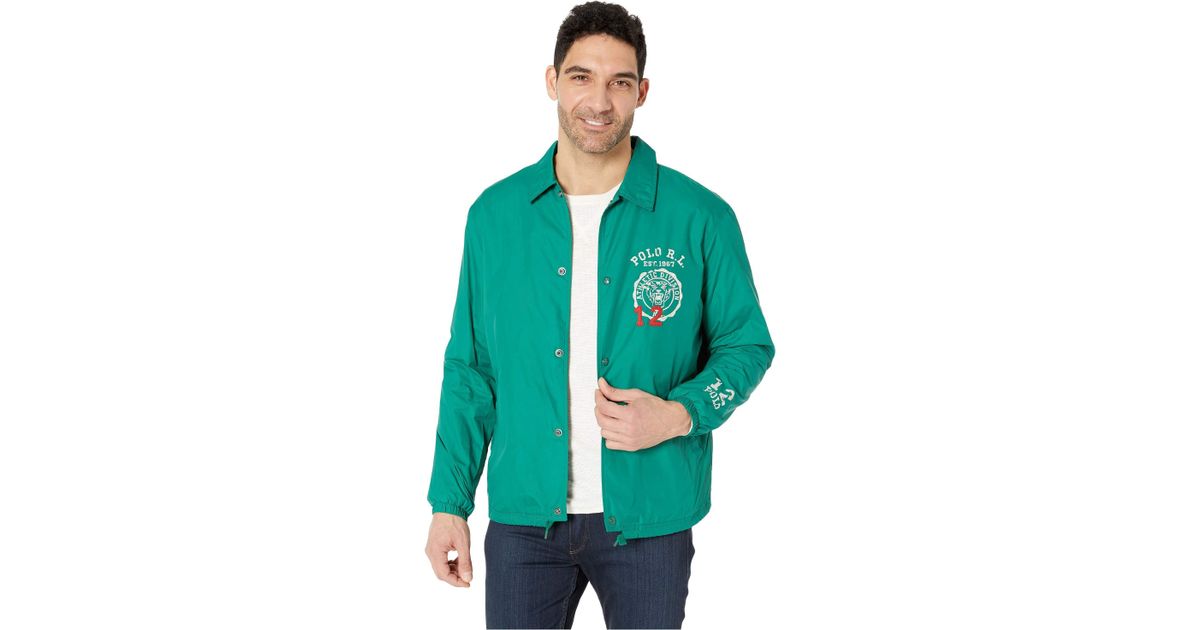 Download Polo Ralph Lauren Embroidered Coach Jacket in Green for Men - Lyst