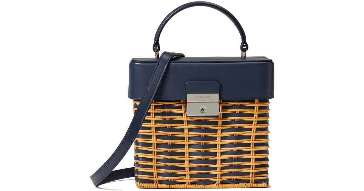 Kate Spade Leather Voyage Wicker Small Tophandle in Blue Lyst