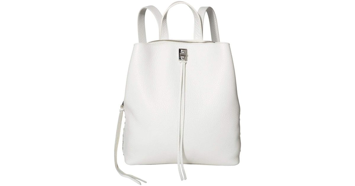 Rebecca Minkoff Leather Darren Medium Backpack in White - Lyst