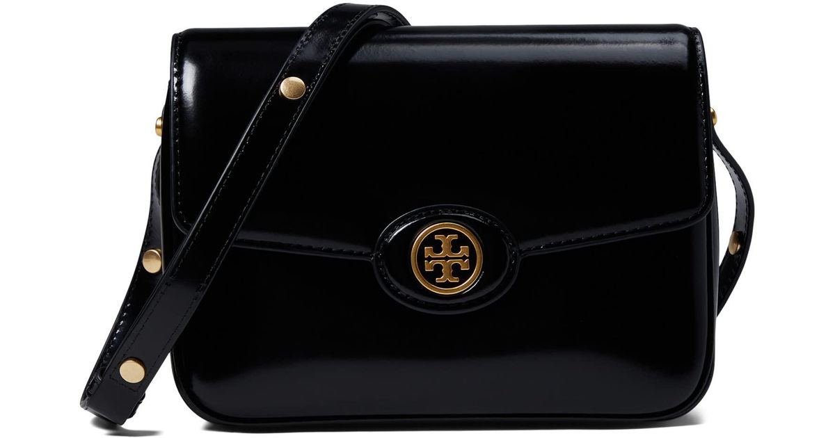 Tory Burch Robinson Spazzolato Convertible Shoulder Bag in Black Lyst