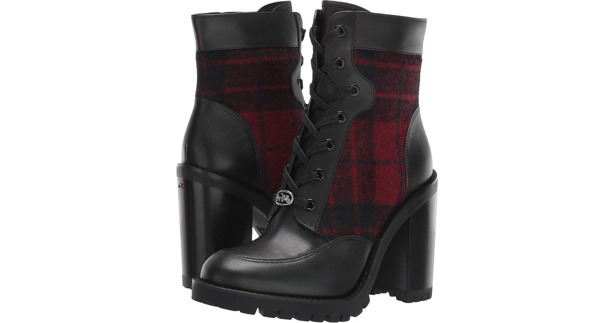 coach hedy lace up boots