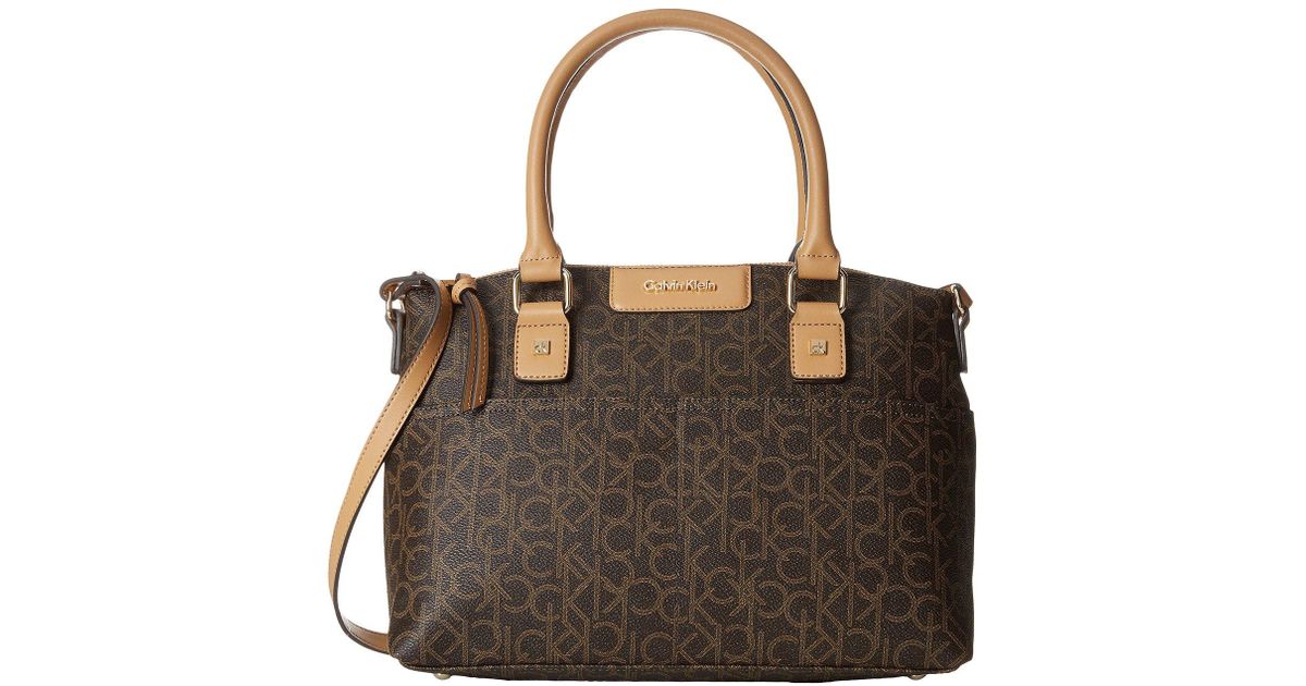 calvin klein hudson monogram satchel