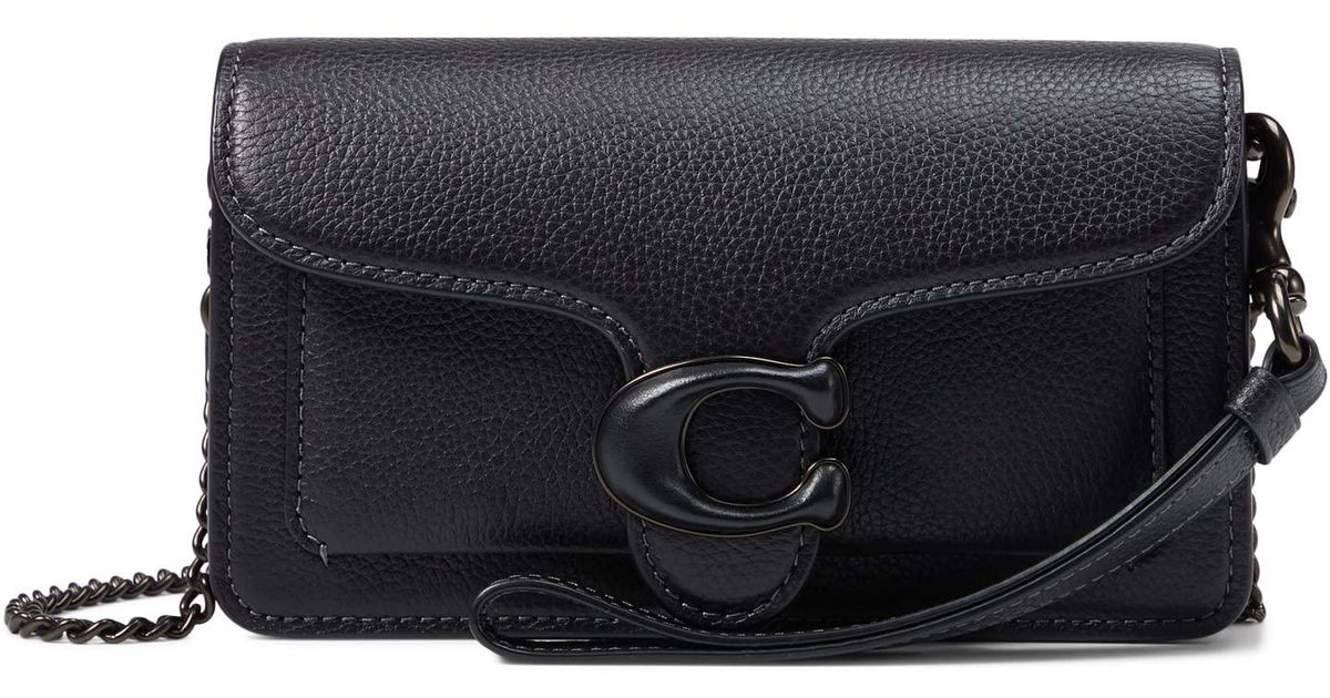 COACH Polished Pebble Tabby Wristlet in Black Lyst
