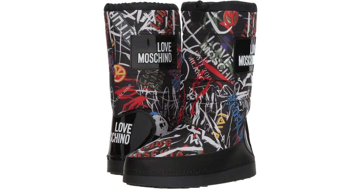 moschino graffiti boots