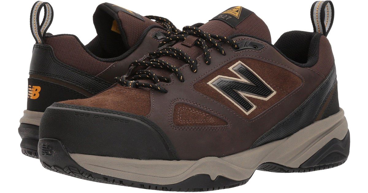 New Balance Leather Steel Toe 627 V2 Industrial Shoe in Brown/Black