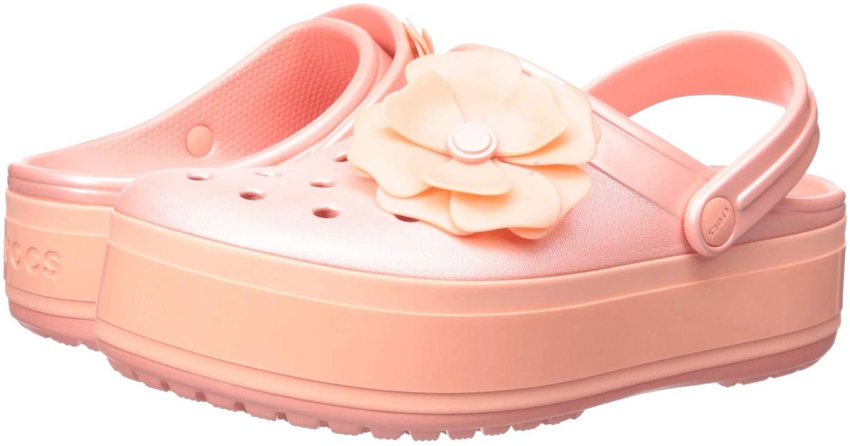 Crocs™ 's Crocband Platform Vivid Blooms Clog in Pink | Lyst