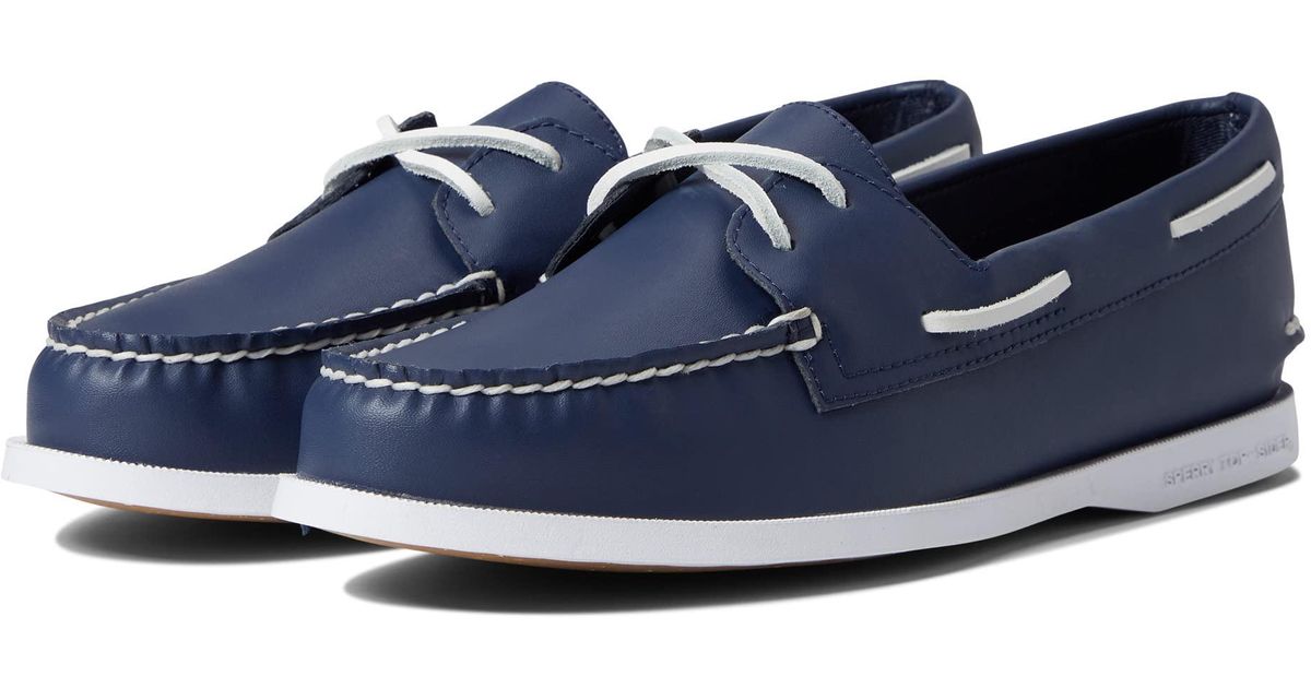 Sperry TopSider Leather A/o 2eye Seacycled in Navy (Blue) Lyst