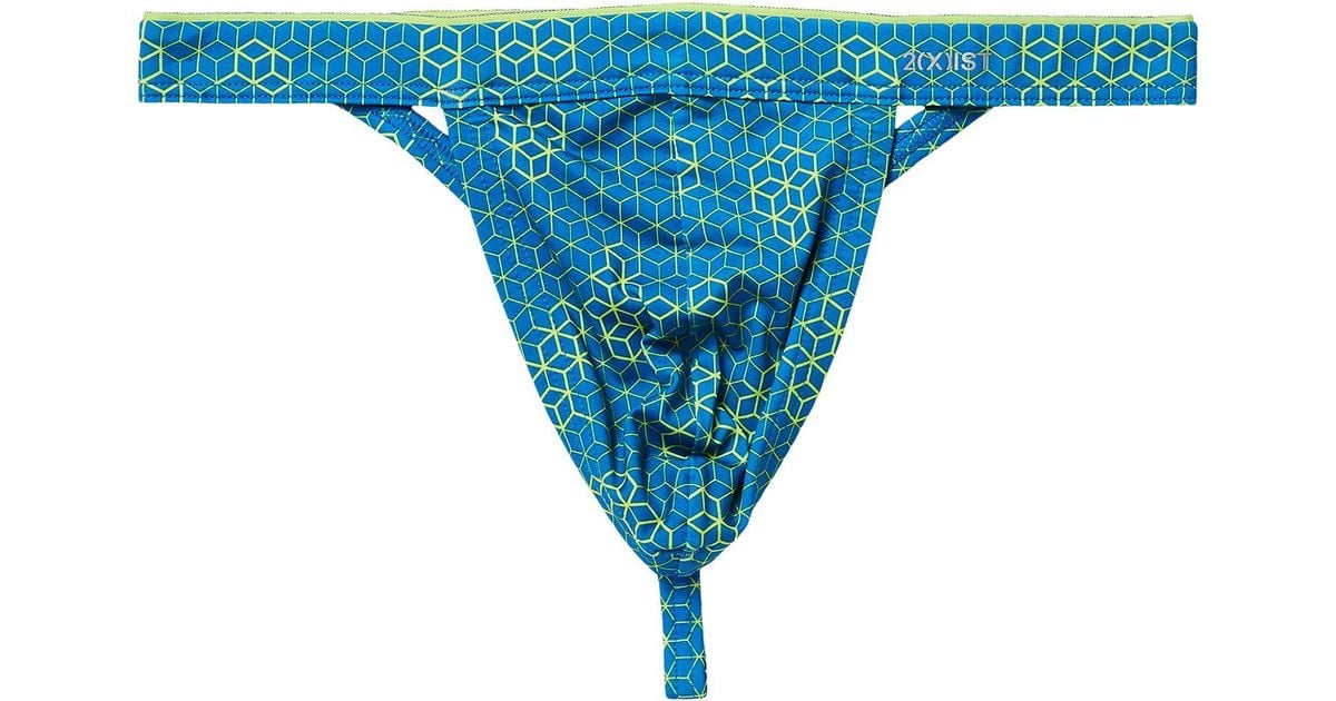 2xist Synthetic 2(x)ist Sliq Micro Thong (varsity Navy) Men's Underwear