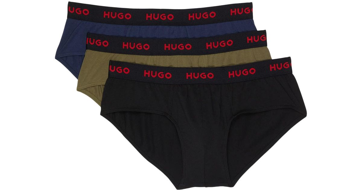 BOSS by HUGO BOSS Cotton 3-pack Hugo Hip Brief Triplet Pack in Black ...