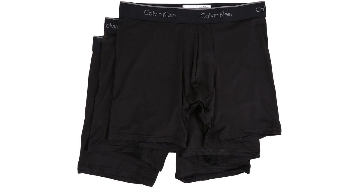Calvin Klein Microfiber Stretch Multipack Boxer Briefs in Black | Lyst