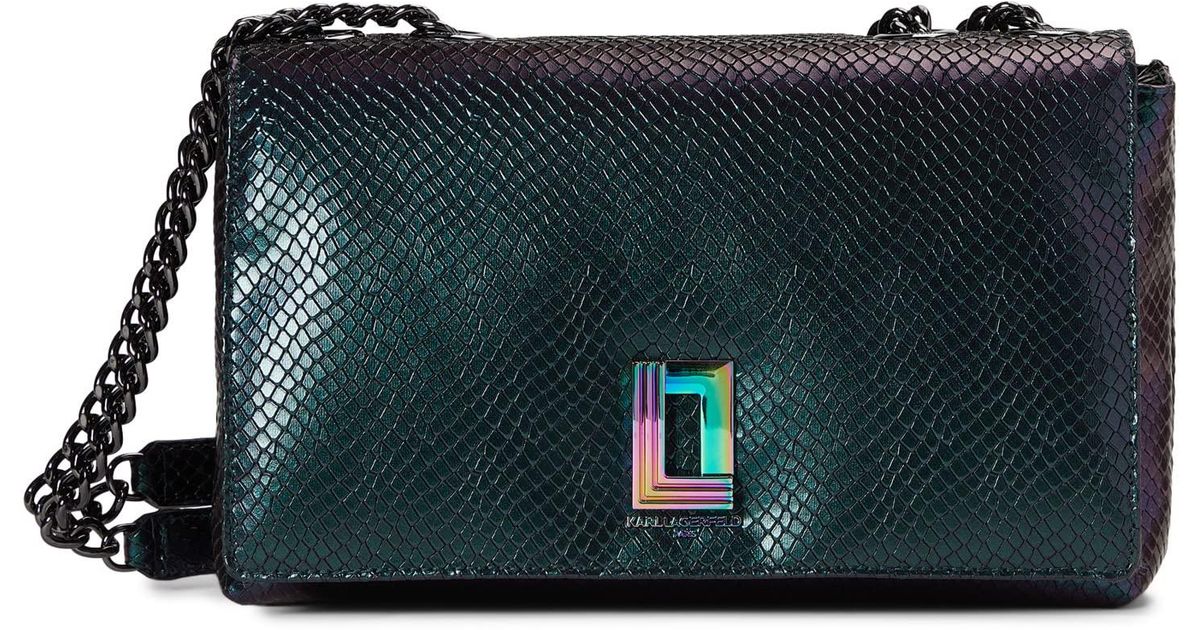 Karl Lagerfeld Leather Lafayette Shoulder in Gray Lyst