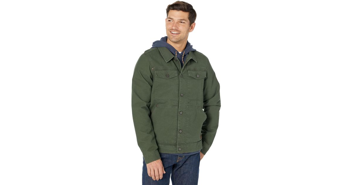 L.L. Bean Cotton Beanflex Utility Trucker Jacket Regular in Olive