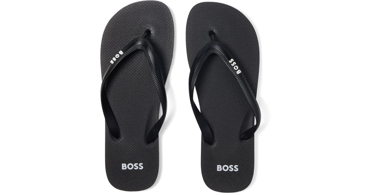 BOSS by HUGO BOSS Tracy Bold Logo Light Weight Vinyl Flipflop in Black