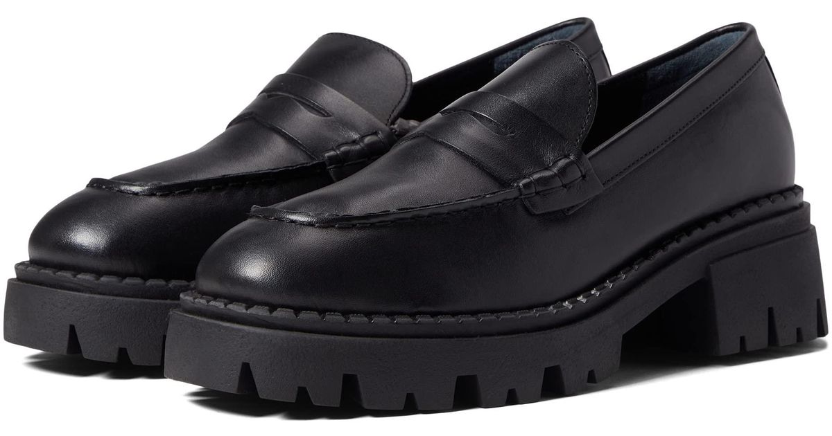 Free People Leather Lyra Lug Sole Loafer in Black | Lyst