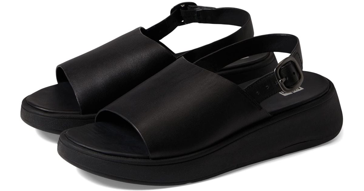 Fitflop Fmode Leather Flatform Backstrap Sandals in Black Lyst