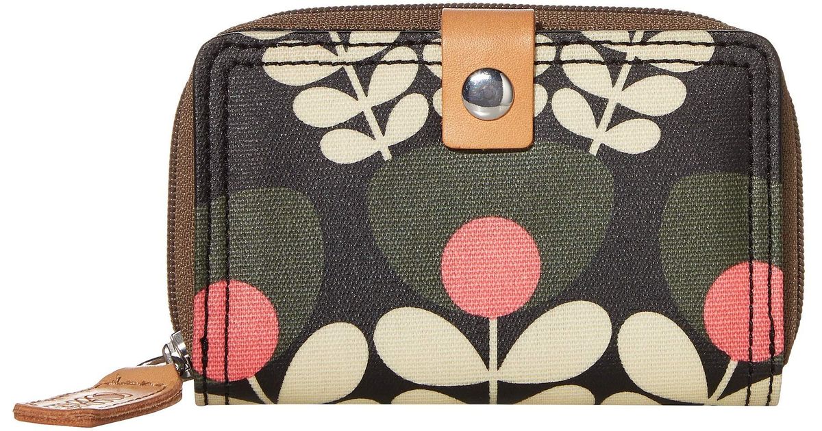 Orla Kiely Cotton Bunch Of Stems Medium Foldout Wallet In Green Lyst