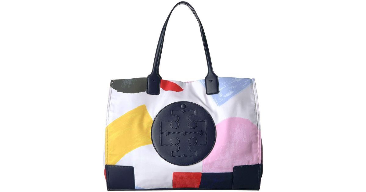 tory burch printed tote bag